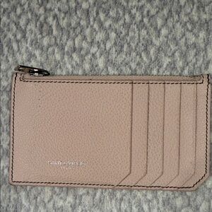 Saint Laurent Pale Pink Textured Leather Card Holder